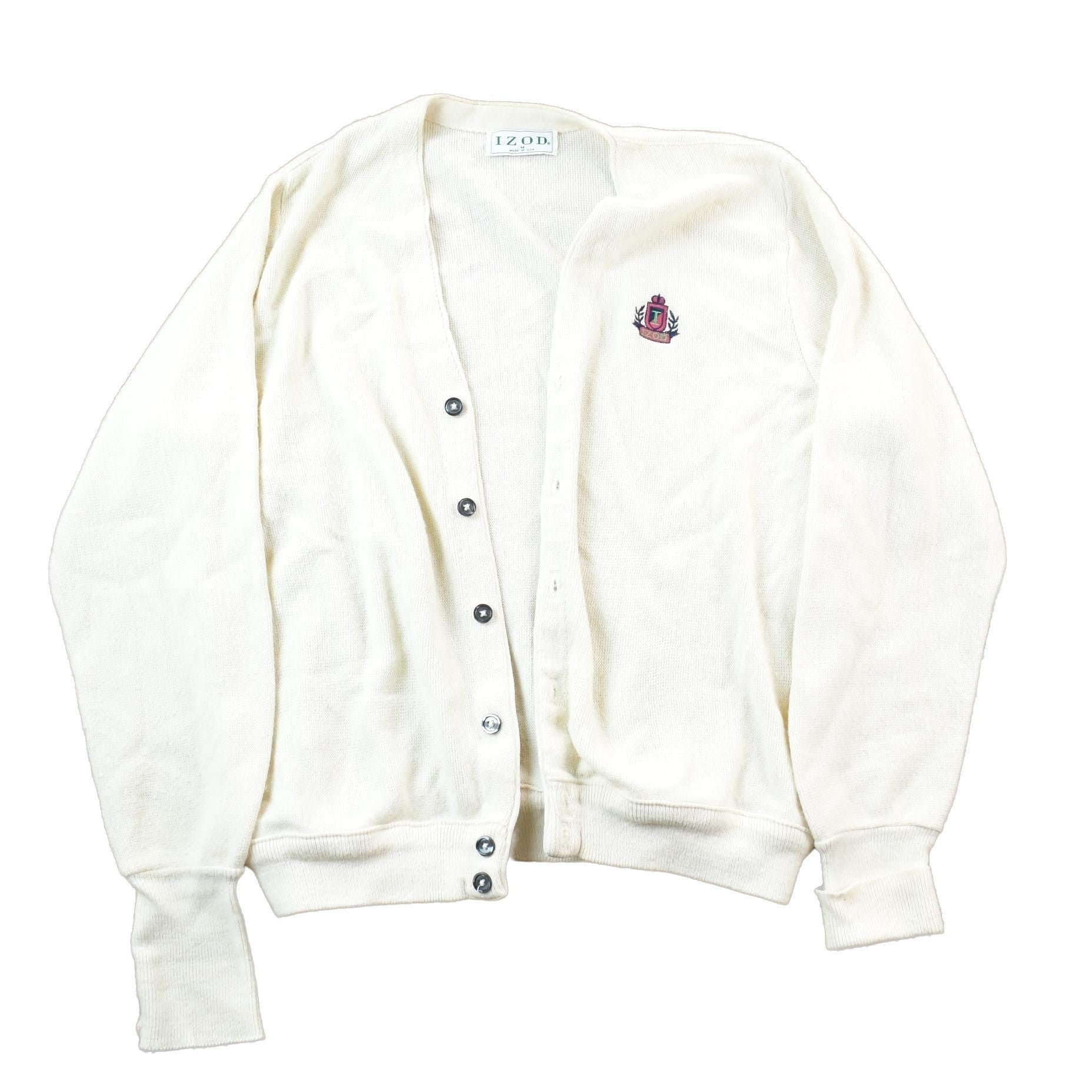 Vintage 1990s IZOD Knitted Button Up Sweater from propervintagecanada