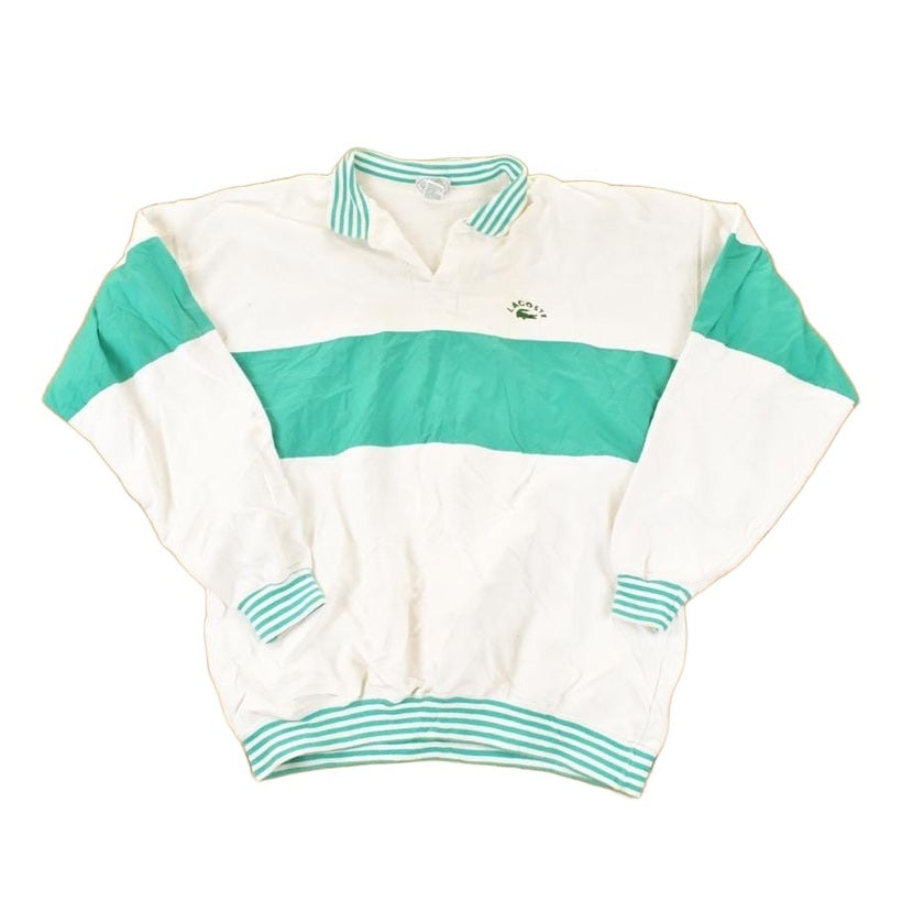 Vintage 1990s Izod Lacoste Colour Block Collared Crewneck Sweatshirt Men's L from propervintagecanada