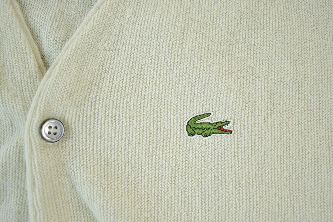 Vintage 1990s Izod Lacoste Knit Perfect Mild Distress Cardigan Sweater Made In USA from propervintagecanada