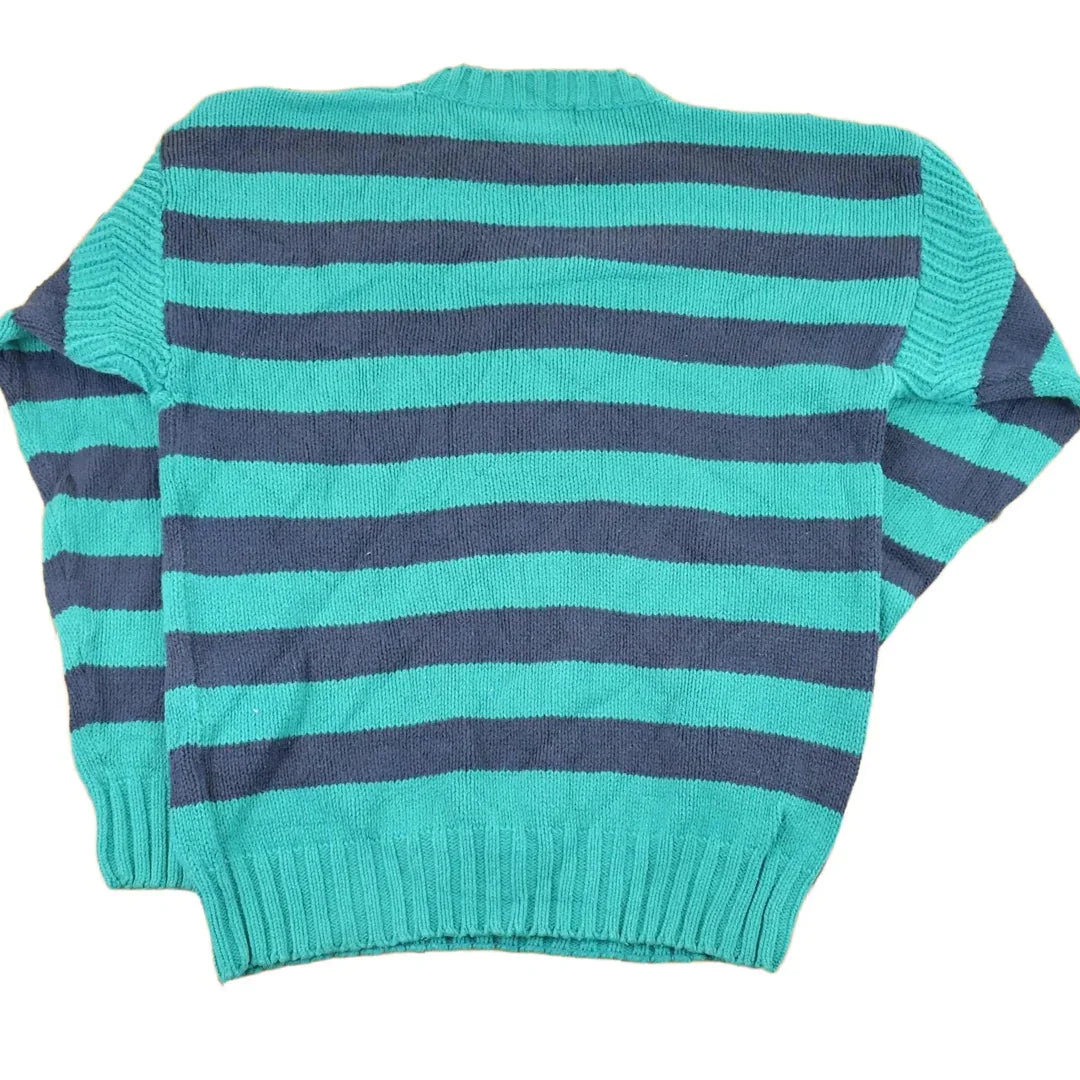 Vintage 1990s Izod Lacoste Striped Knit Crewneck Sweater Men's L from propervintagecanada