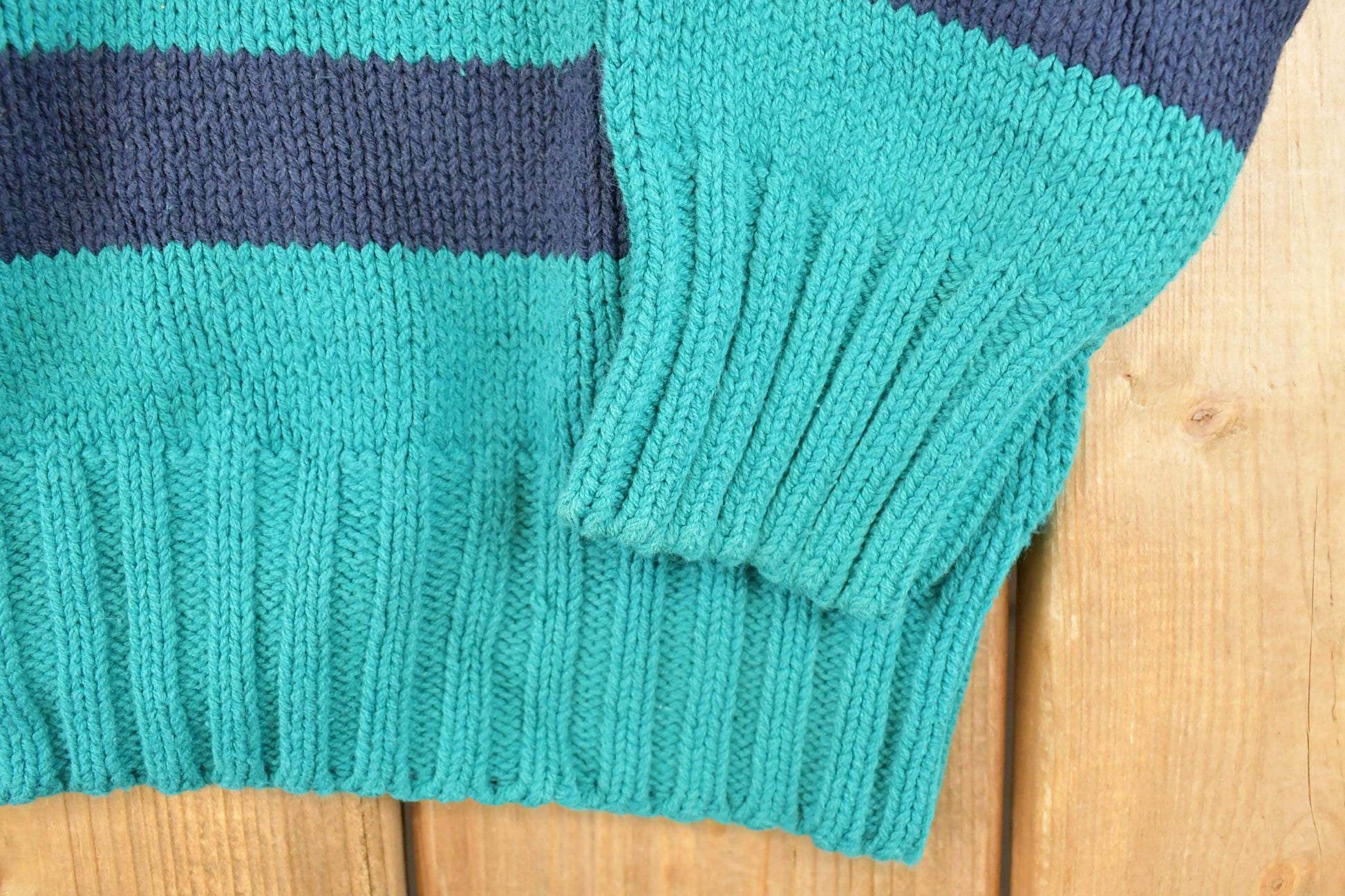 Vintage 1990s Izod Lacoste Striped Knit Crewneck Sweater Men's L from propervintagecanada