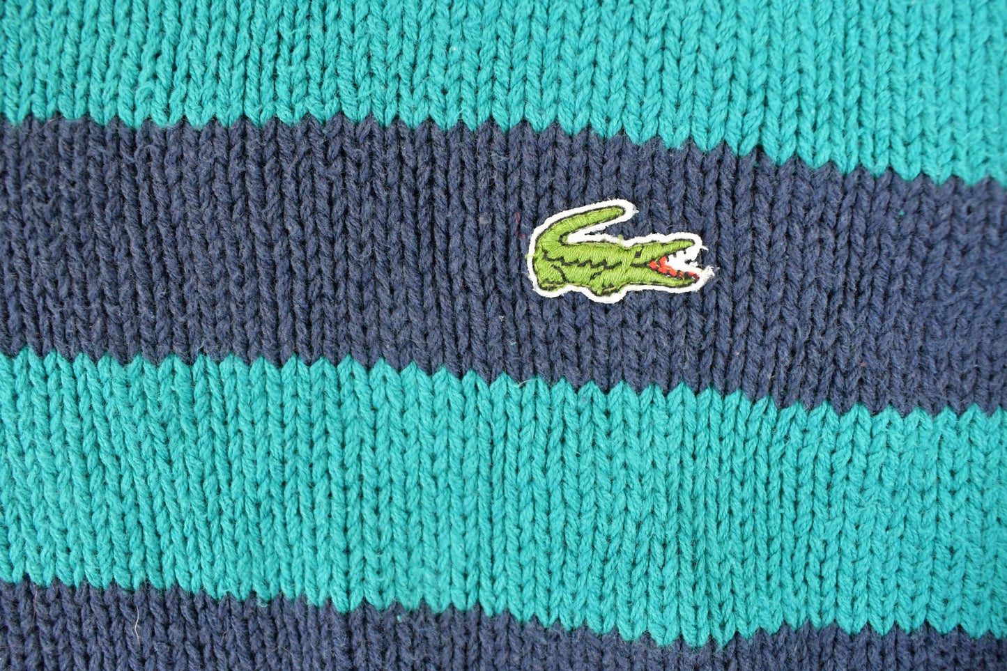 Vintage 1990s Izod Lacoste Striped Knit Crewneck Sweater Men's L from propervintagecanada