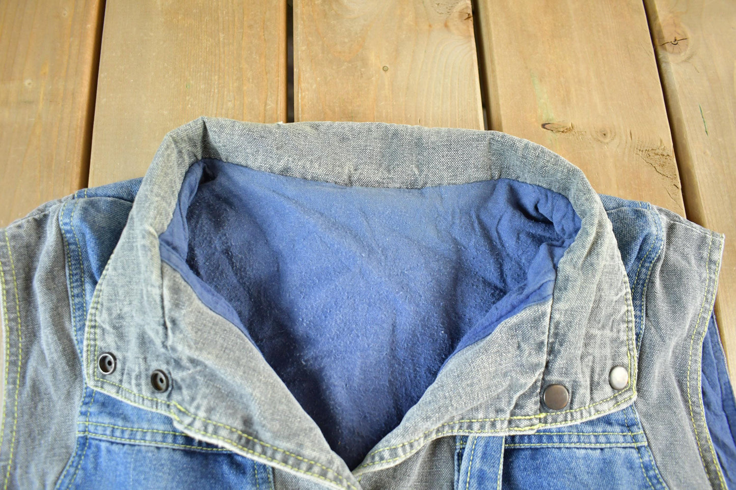 Vintage 1990s IZZI Denim Jean Jacket Vest Men's Large from propervintagecanada