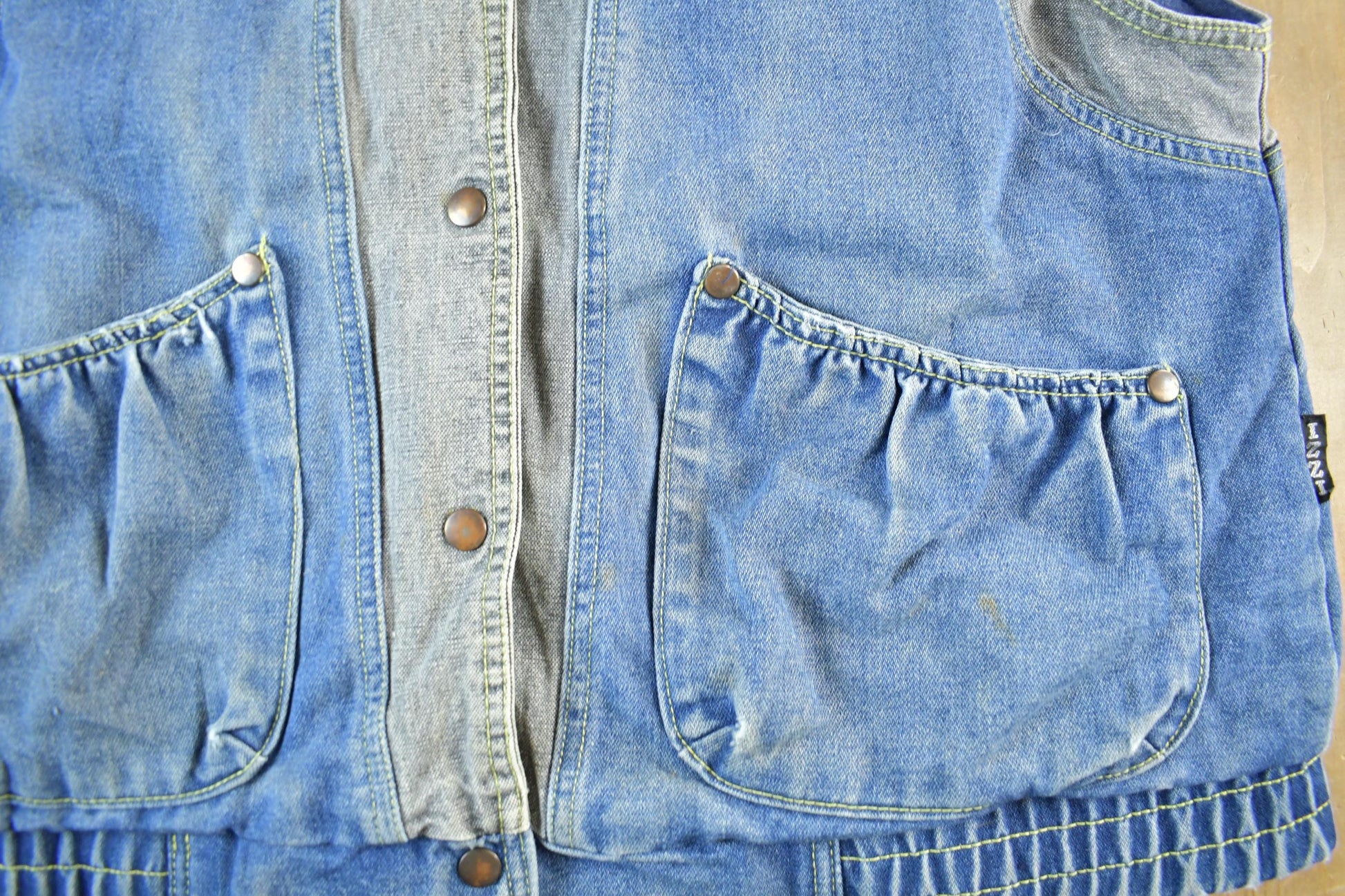 Vintage 1990s IZZI Denim Jean Jacket Vest Men's Large from propervintagecanada