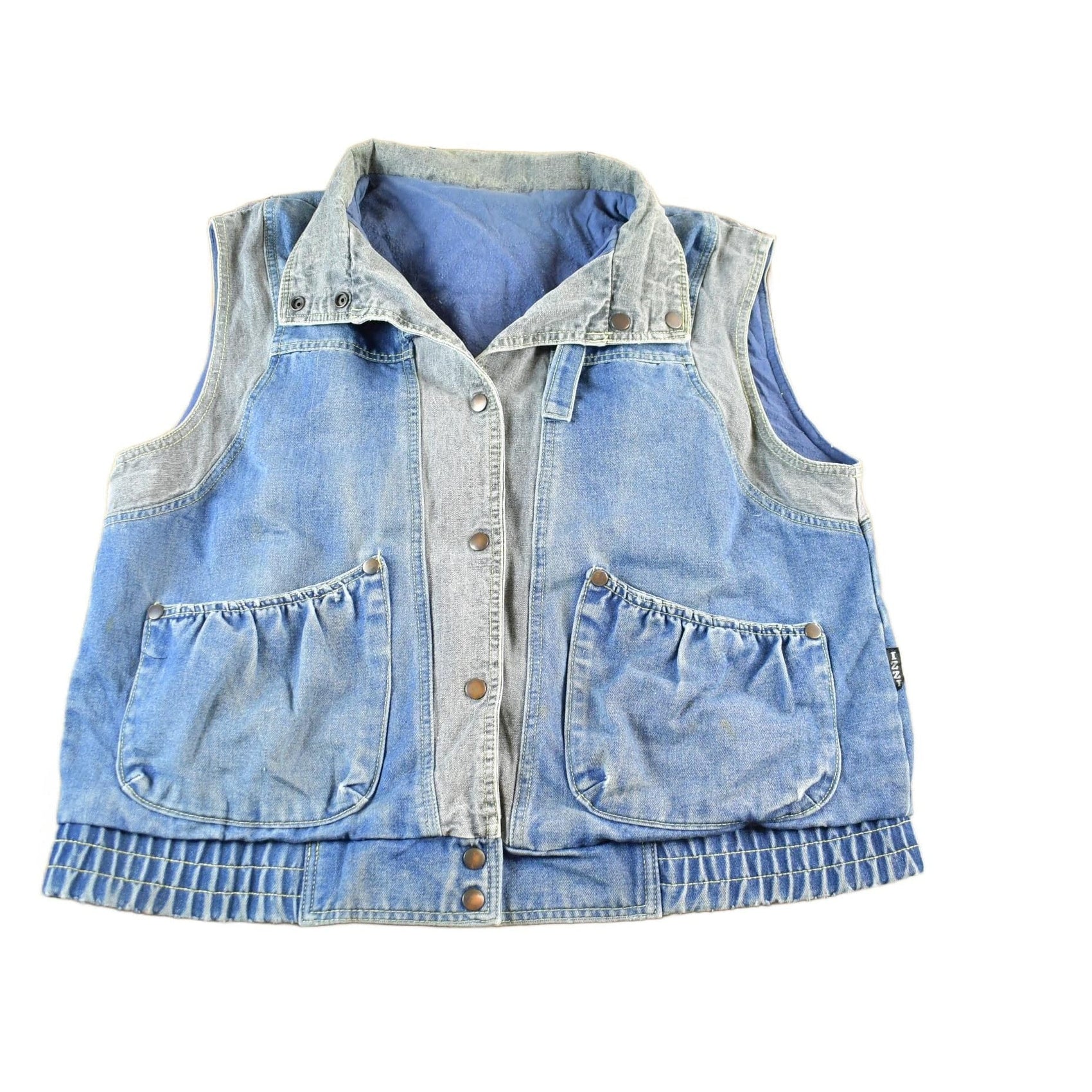Vintage 1990s IZZI Denim Jean Jacket Vest Men's Large from propervintagecanada