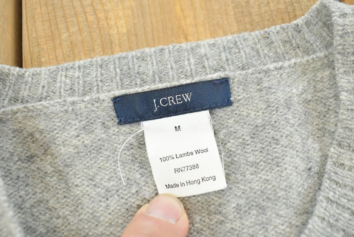 Vintage 1990s J Crew Lambswool Knit Argyle Crewneck Sweater Men's XXL from propervintagecanada
