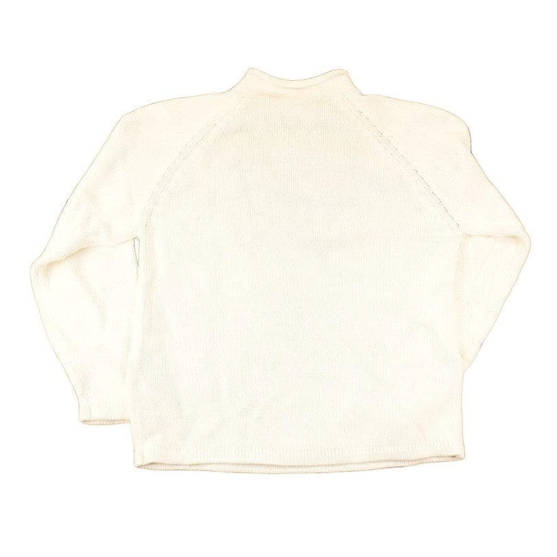 Vintage 1990s J Crew Tan Knit Mock Neck Sweater Men's L from propervintagecanada