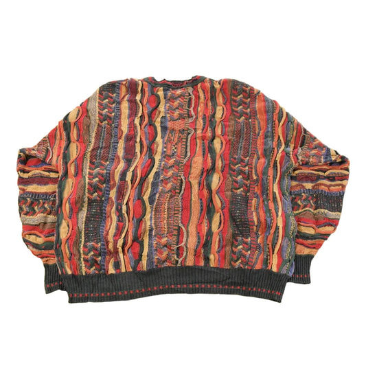 Vintage 1990s J. Ferrar 3D Cable Knit Crewneck Sweater Men's 2XL from propervintagecanada
