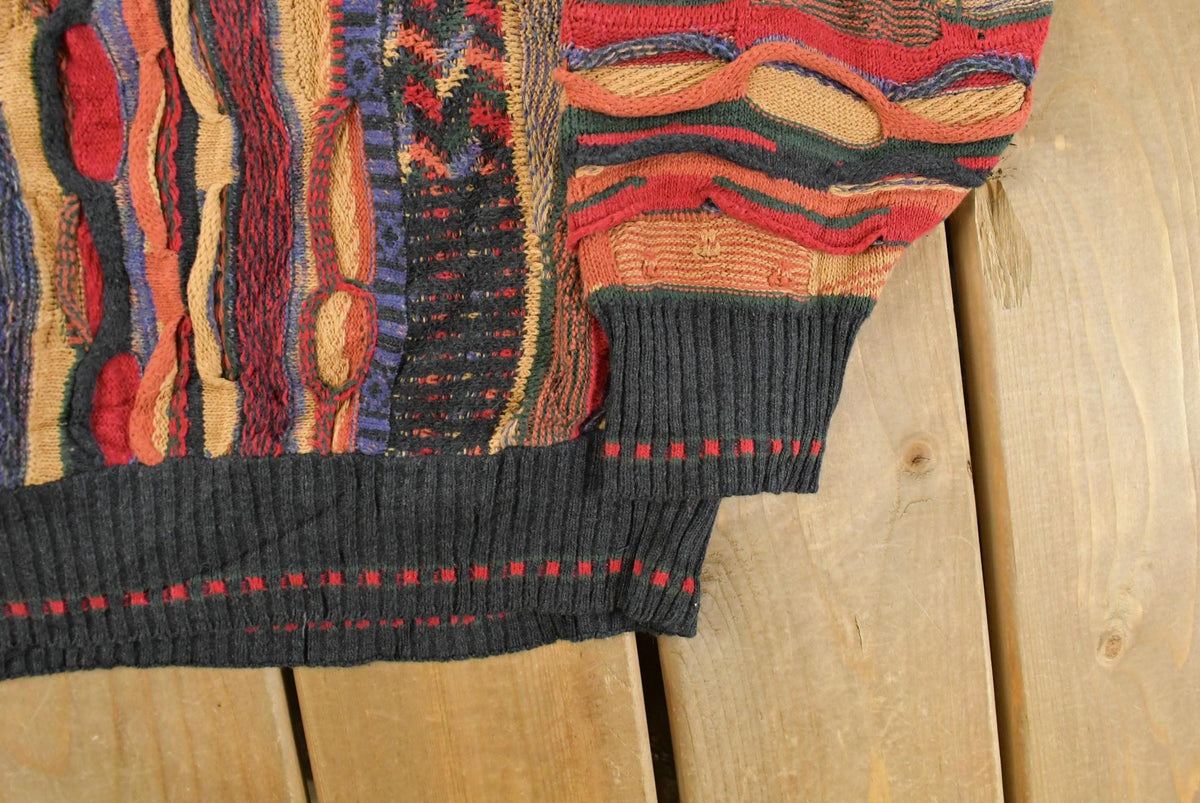 Vintage 1990s J. Ferrar 3D Cable Knit Crewneck Sweater Men's 2XL from propervintagecanada