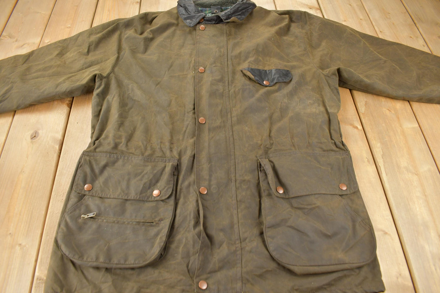 Vintage 1990s Jackeroos Waxed Canvas Jacket Men's Large from propervintagecanada