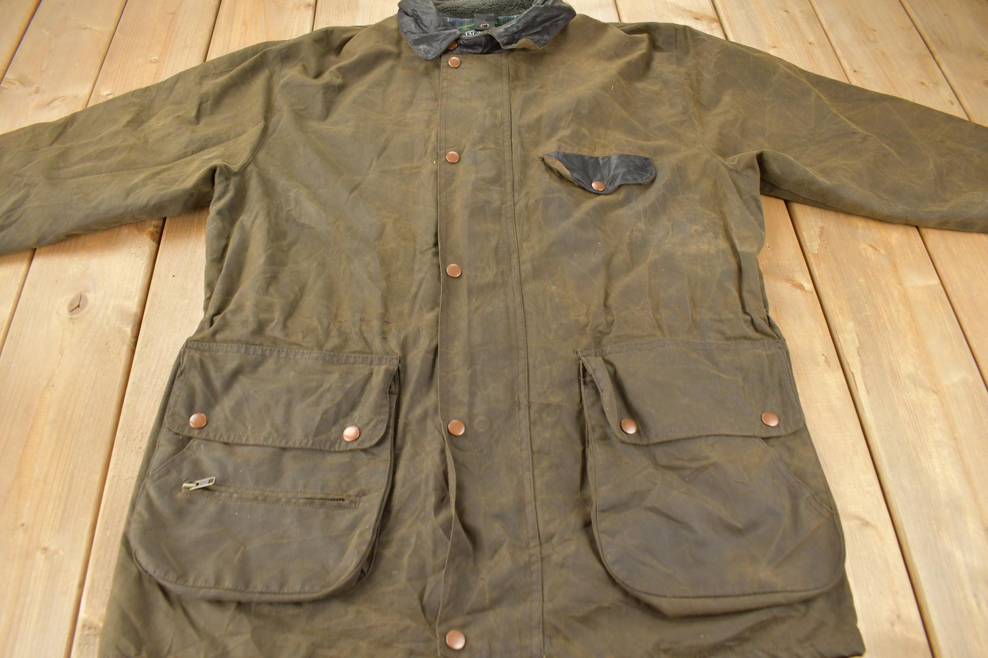 Vintage 1990s Jackeroos Waxed Canvas Jacket Men's Large from propervintagecanada