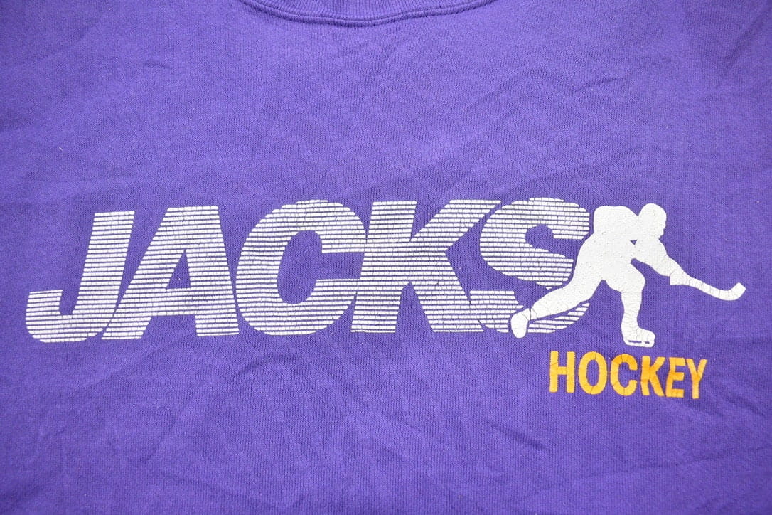 Vintage 1990s Jacks Hockey CEC Collegiate Crewneck Men's L from propervintagecanada