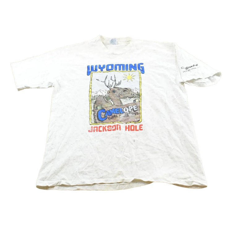 Vintage 1990s Jackson Hole Wyoming Camelope Definition Souvenir T-Shirt Mens M from propervintagecanada