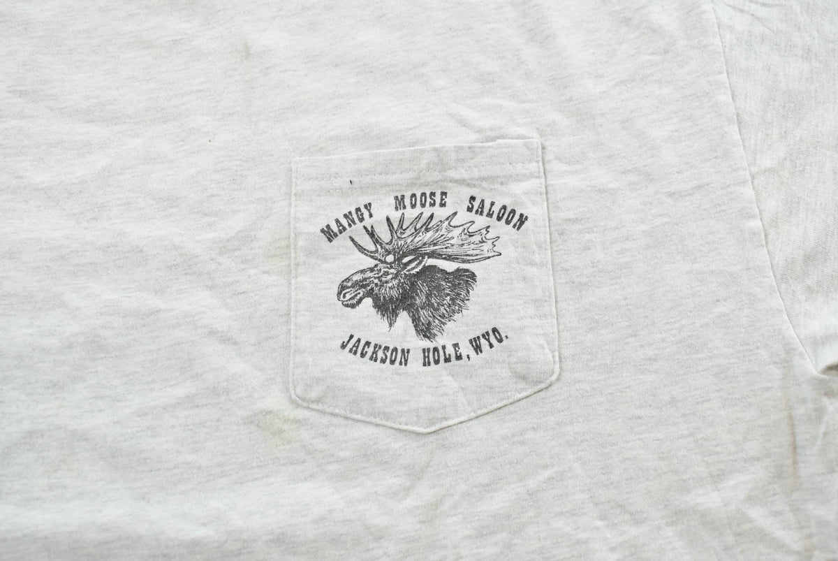 Vintage 1990s Jackson Hole Wyoming Mangy Moose Bar Souvenir Pocket T-Shirt Mens L Men's XL from propervintagecanada