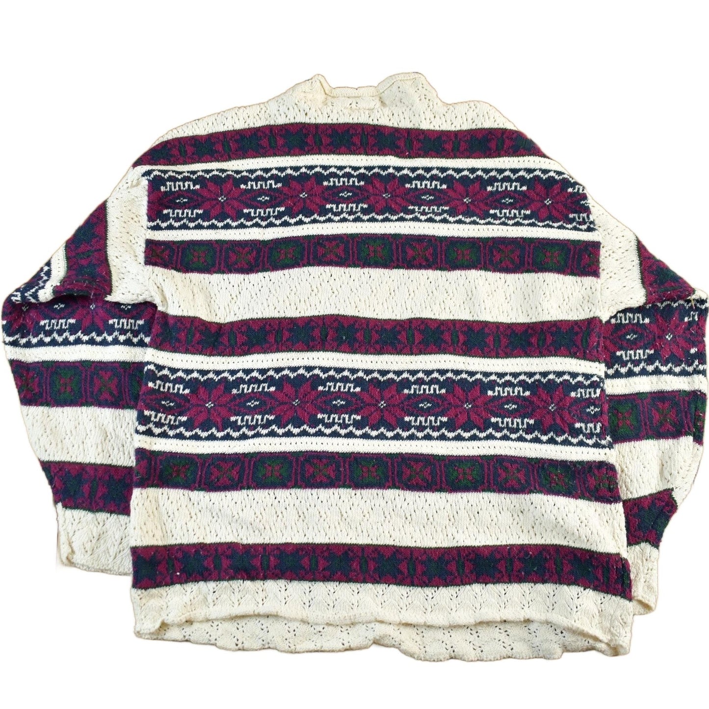 Vintage 1990s Jaguar Knit Floral Theme Crewneck Sweater Men's Large from propervintagecanada