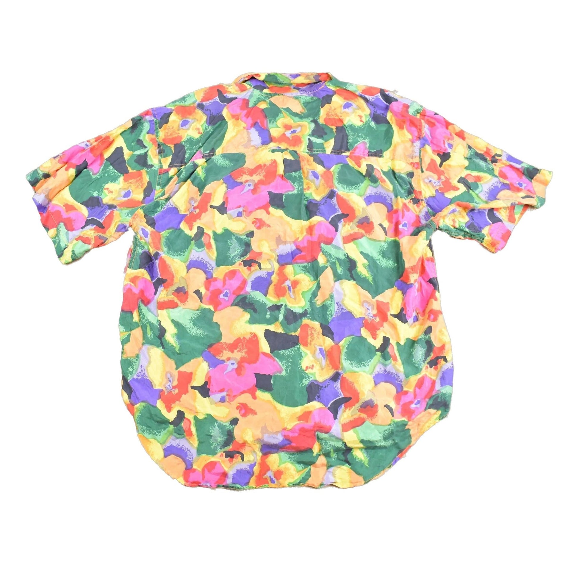 Vintage 1990s Jane Ashley Floral Short Sleeve Button Up Shirt Men's Medium from propervintagecanada