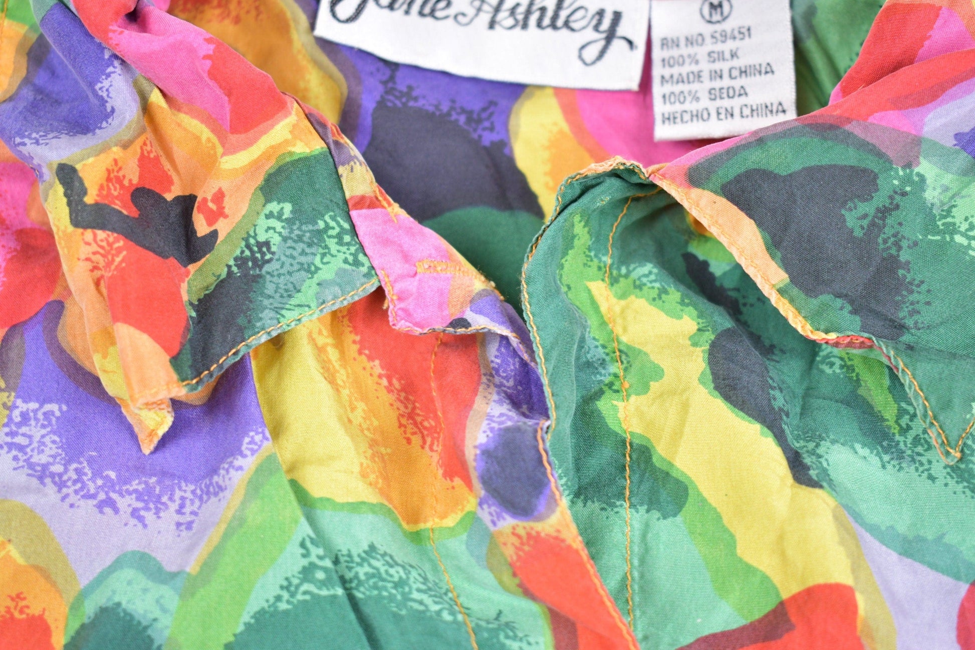 Vintage 1990s Jane Ashley Floral Short Sleeve Button Up Shirt Men's Medium from propervintagecanada