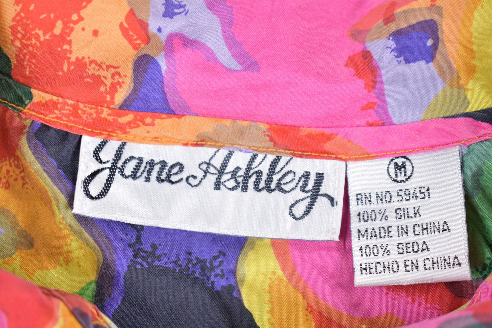 Vintage 1990s Jane Ashley Floral Short Sleeve Button Up Shirt Men's Medium from propervintagecanada