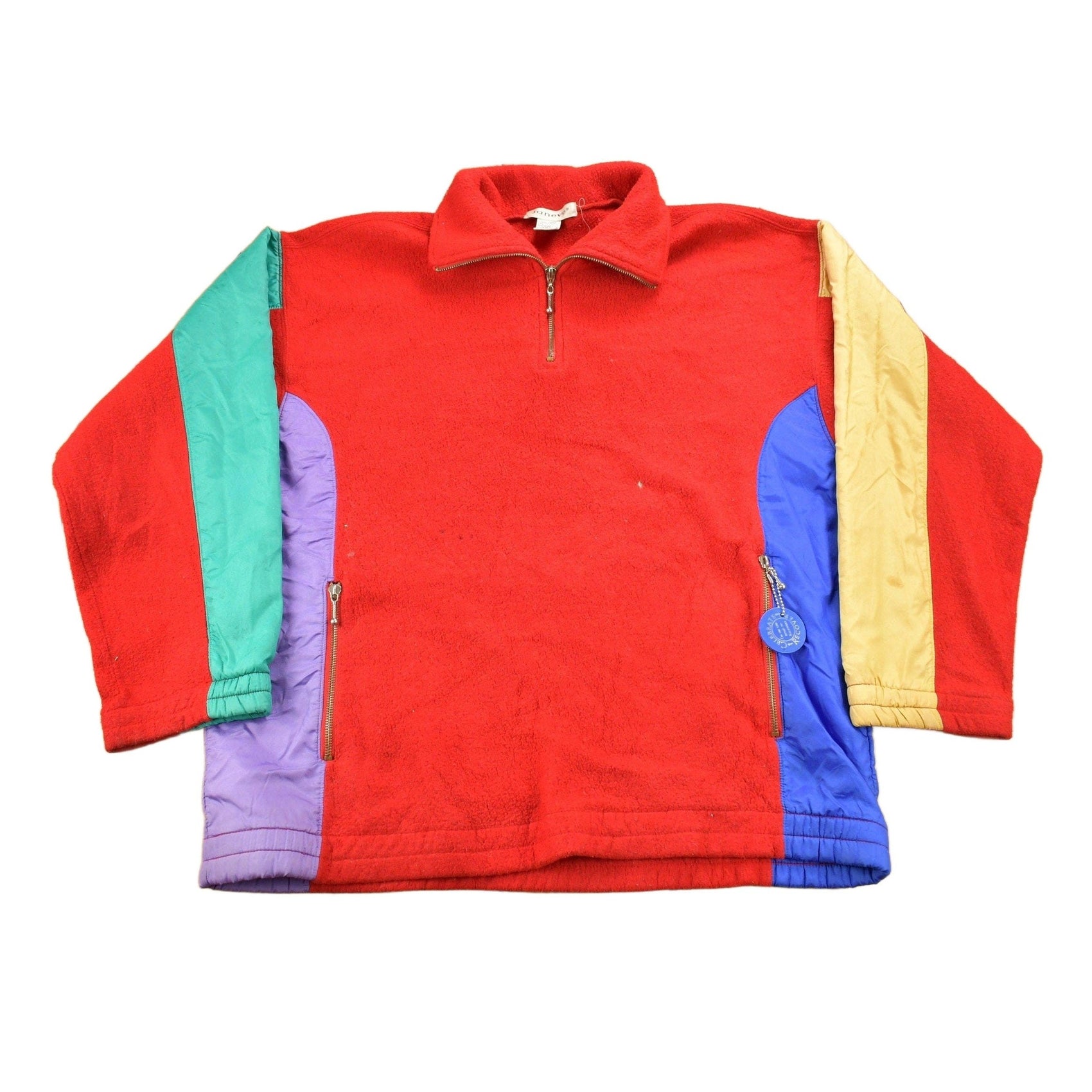 Vintage 1990s Janeve Quarter Zip Fleece Sweater Men's Large from propervintagecanada