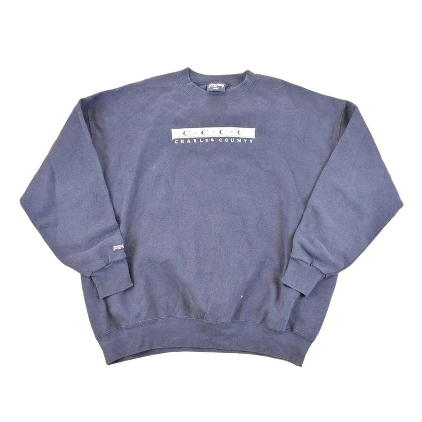 Vintage 1990s Jansport Charles County Embroidered Heavyweight Crewneck Sweatshirt Men's XL / Made In USA / 90's Destination Sweater from propervintagecanada