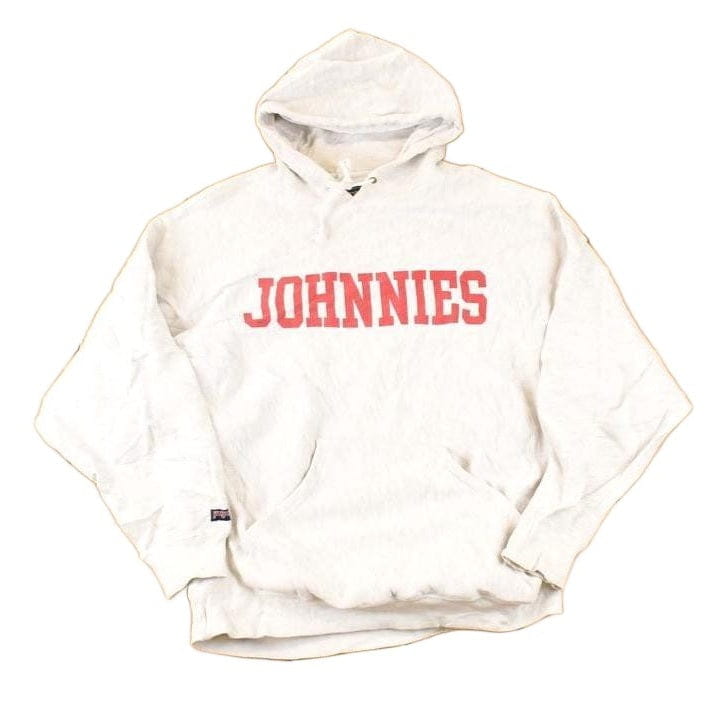 Vintage 1990s Jansport Cross Grain Johnnies Graphic Print Hoodie Sweatshirt Men's M from propervintagecanada