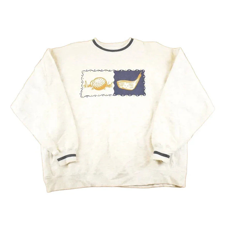 Vintage 1990s Jansport Golf Heavyweight Souvenir Crewneck Sweatshirt Men's XL / 90's Golfing Vacation Graphic Sweater from propervintagecanada