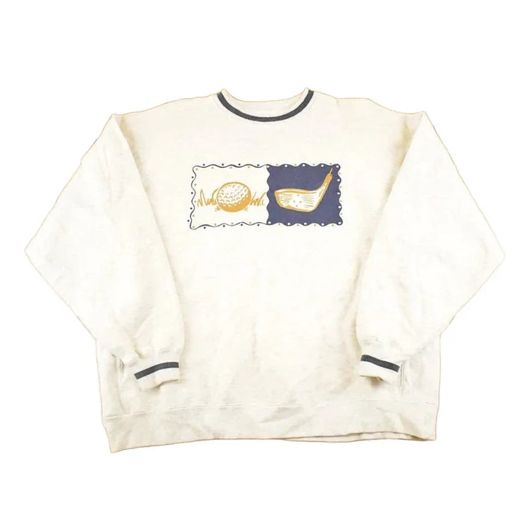 Vintage 1990s Jansport Golf Heavyweight Souvenir Crewneck Sweatshirt Men's XL / 90's Golfing Vacation Graphic Sweater from propervintagecanada