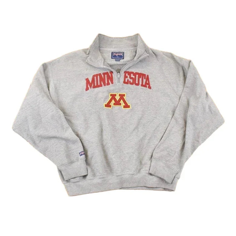 Vintage 1990s Jansport Minnesota Quarter Zip Embroidered University Crewneck Sweater Mens L from propervintagecanada