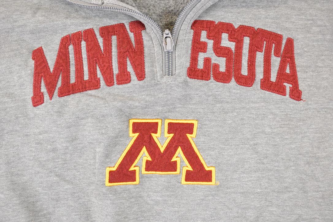 Vintage 1990s Jansport Minnesota Quarter Zip Embroidered University Crewneck Sweater Mens L from propervintagecanada