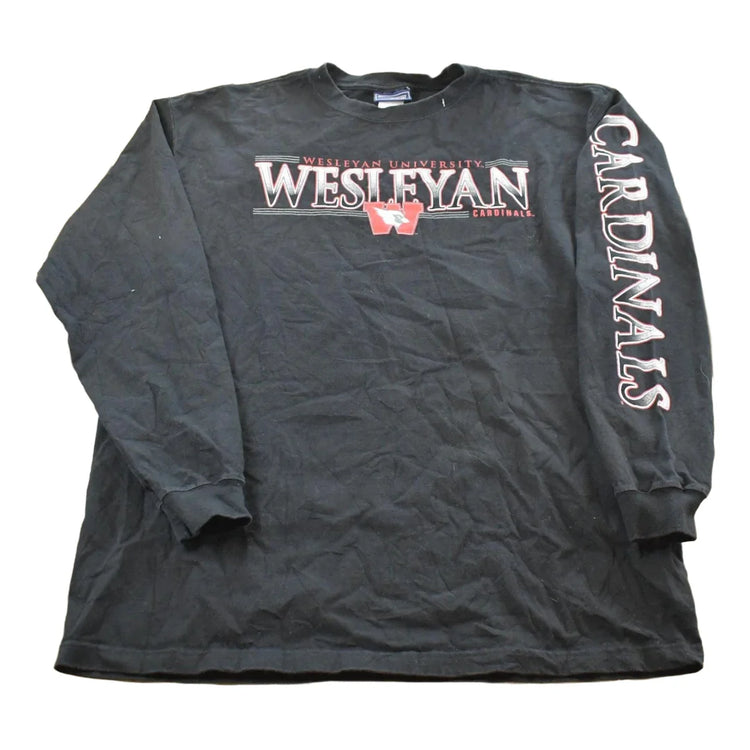 Vintage 1990s Jansport Wesleyan University Cardinals Starter Long Sleeve T-Shirt Men's XL from propervintagecanada