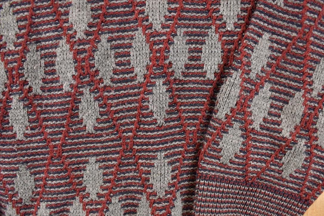 Vintage 1990s Jantzen Abstract Knit Crewneck Sweater Men's L from propervintagecanada