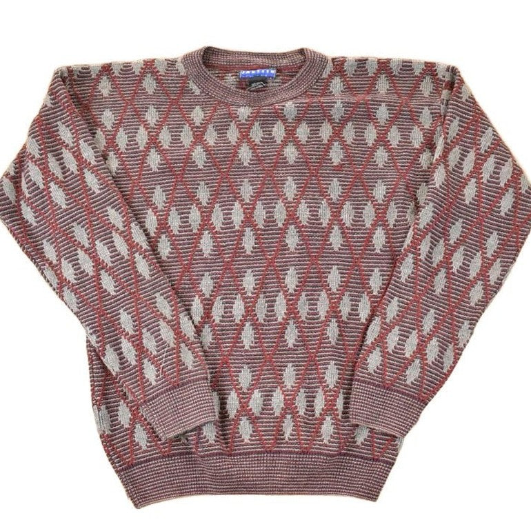 Vintage 1990s Jantzen Abstract Knit Crewneck Sweater Men's L from propervintagecanada