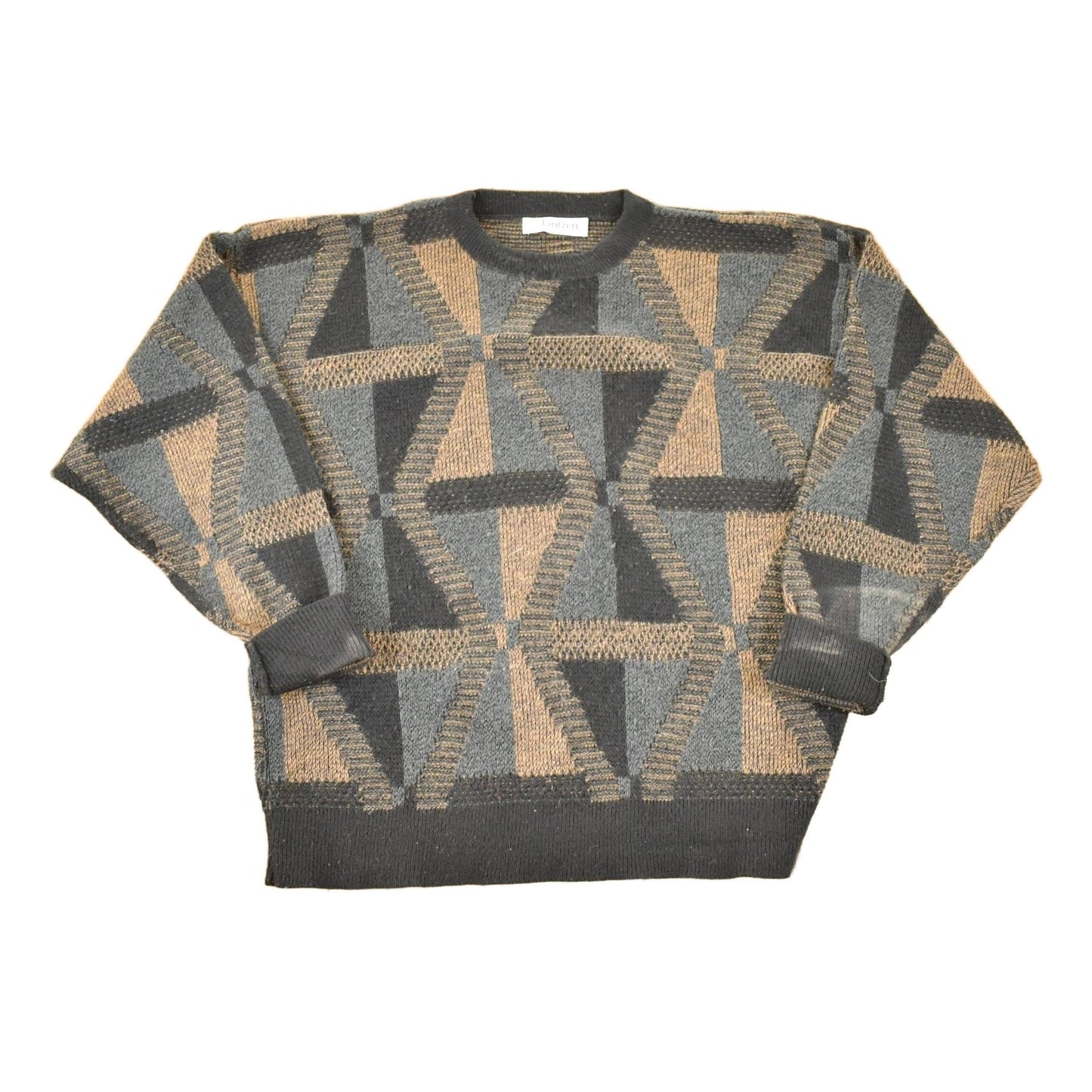 Vintage 1990s Jantzen Abstract Knit Crewneck Sweater Mens L from propervintagecanada