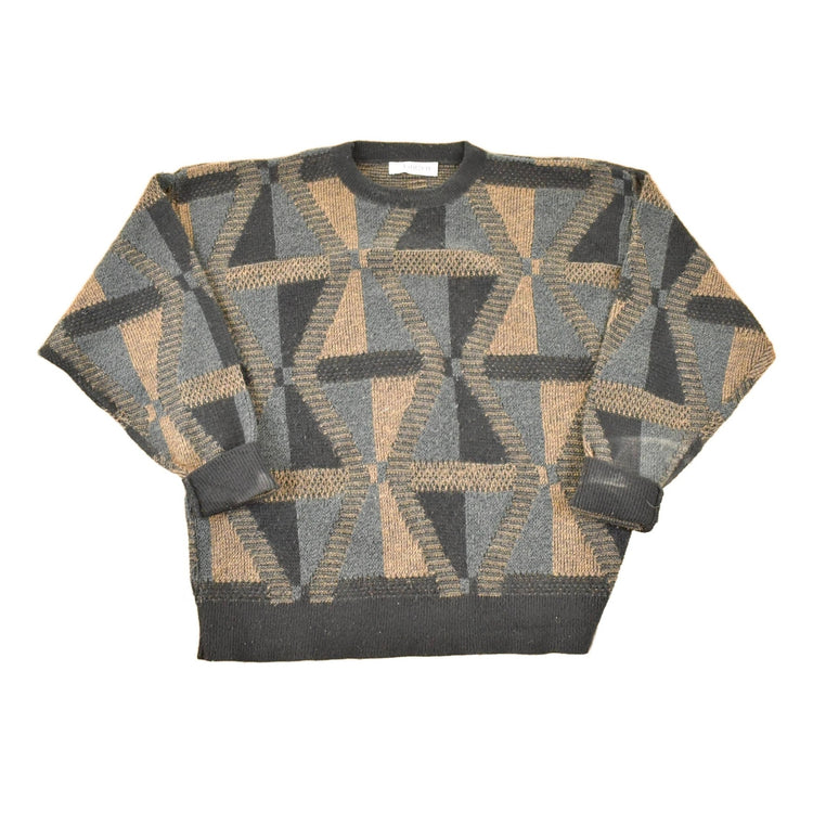 Vintage 1990s Jantzen Abstract Knit Crewneck Sweater Mens L from propervintagecanada