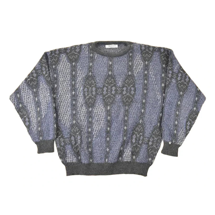 Vintage 1990s Jantzen Abstract Knit Crewneck Sweater Mens L from propervintagecanada