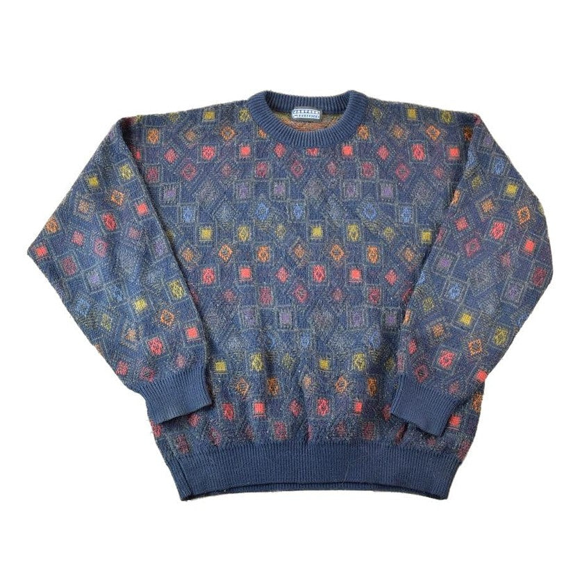 Vintage 1990s Jantzen Classics Knit Abstract Pattern Crewneck Sweater Men's XL from propervintagecanada