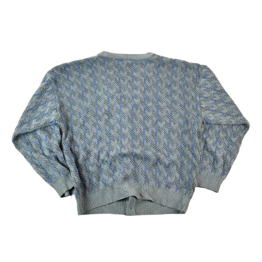 Vintage 1990s Jantzen Knit Abstract Pattern Cardigan Sweater Mens L from propervintagecanada