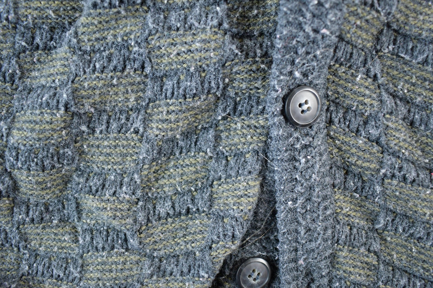 Vintage 1990s Jantzen Knit Abstract Pattern Cardigan Sweater Mens XL from propervintagecanada