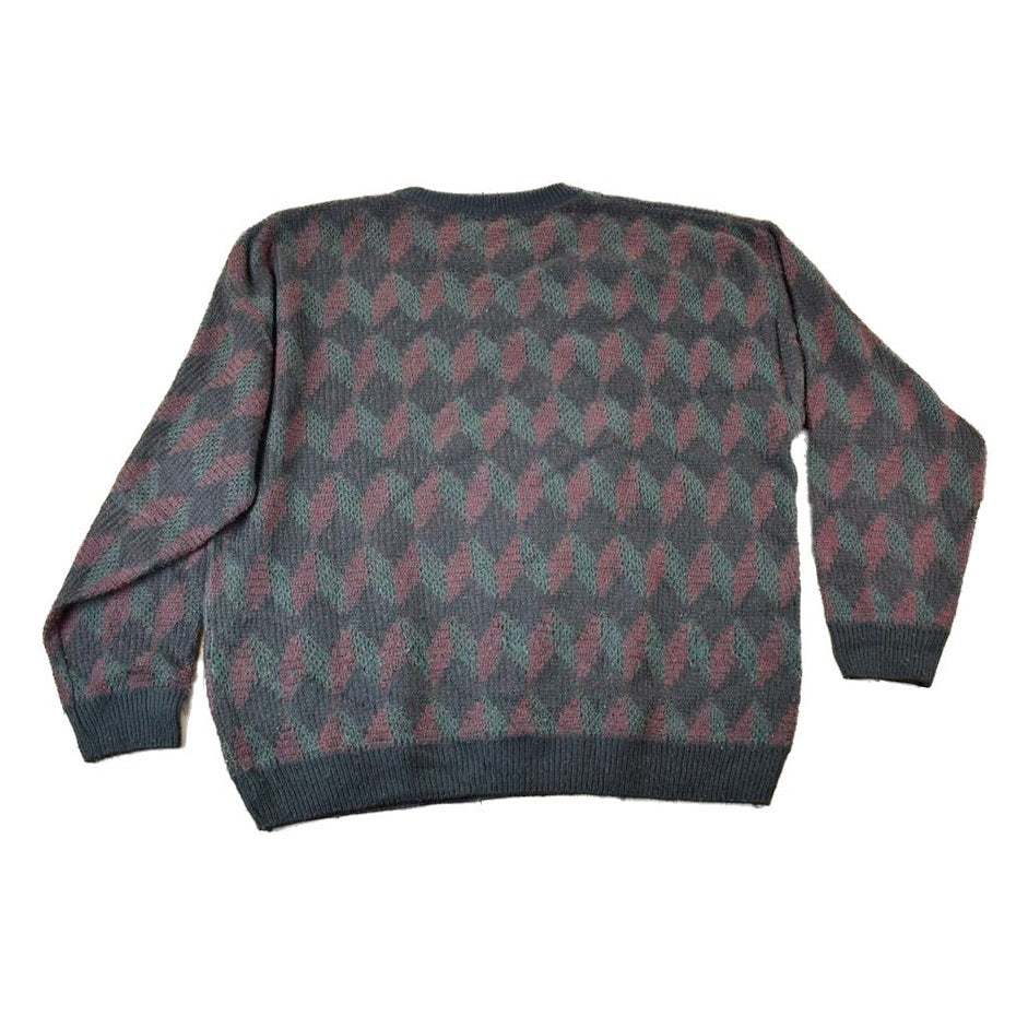 Vintage 1990s Jantzen Knit Abstract Pattern Crewneck Sweater Mens XXL from propervintagecanada