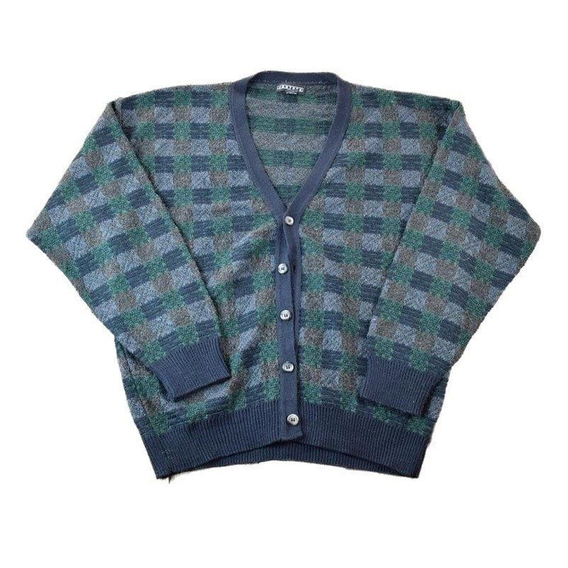 Vintage 1990s Jantzen Knit Perfect Mild Distress Cardigan Sweater Men's XL from propervintagecanada