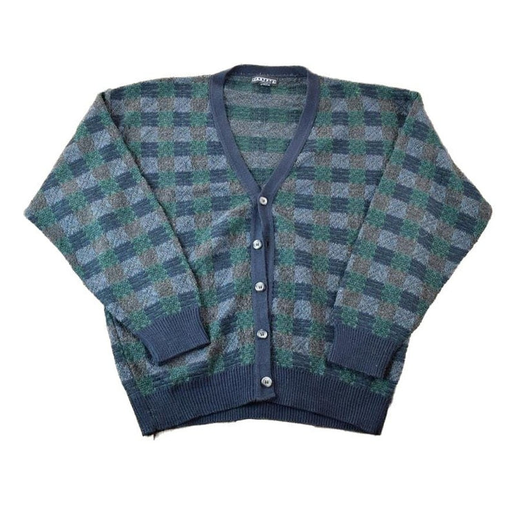 Vintage 1990s Jantzen Knit Perfect Mild Distress Cardigan Sweater Men's XL from propervintagecanada