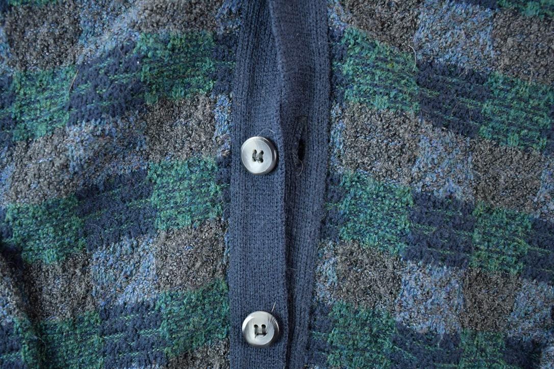 Vintage 1990s Jantzen Knit Perfect Mild Distress Cardigan Sweater Men's XL from propervintagecanada