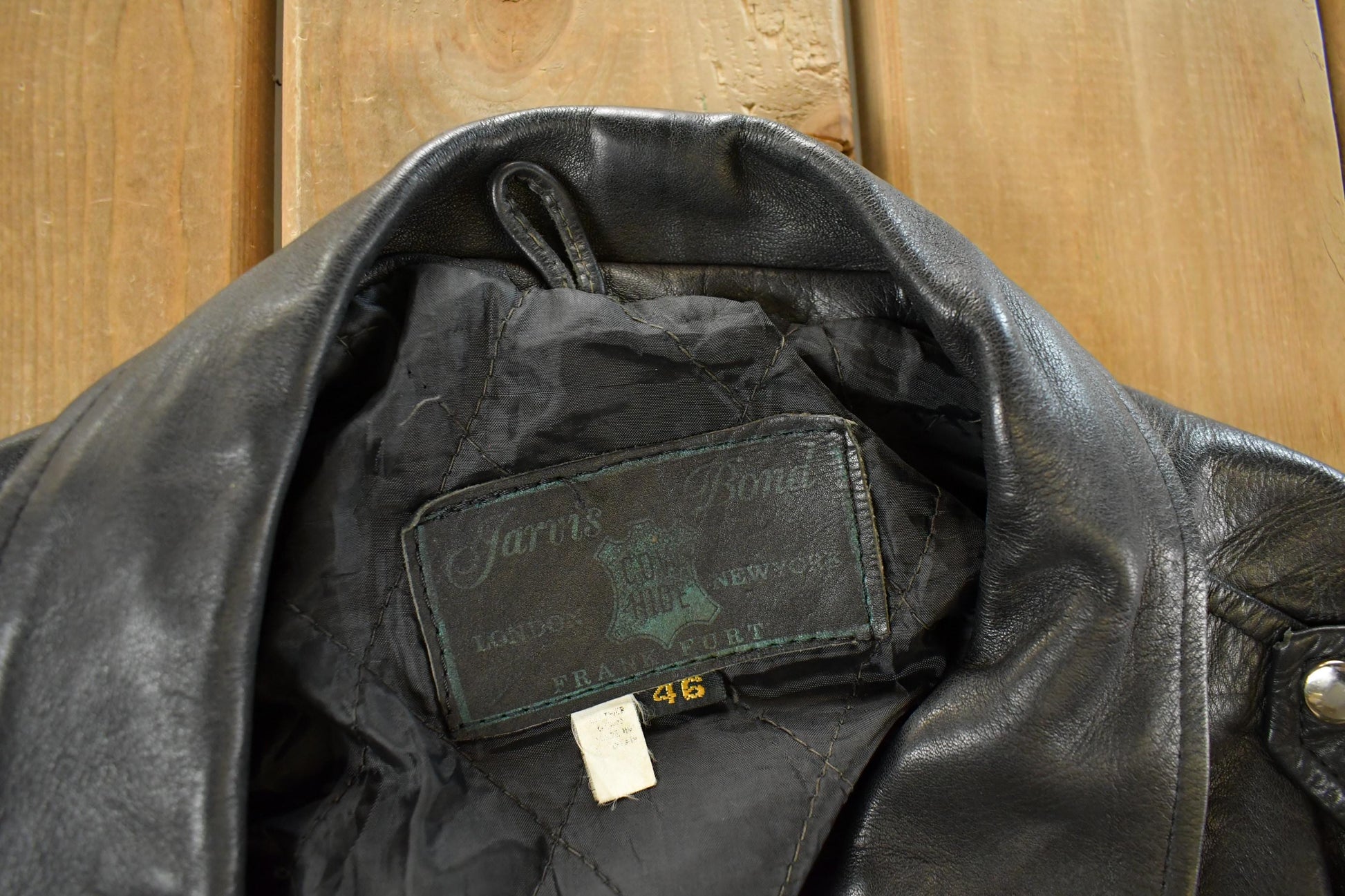 Vintage 1990s Jarvis Bond Leather Biker Jacket Men's Large from propervintagecanada