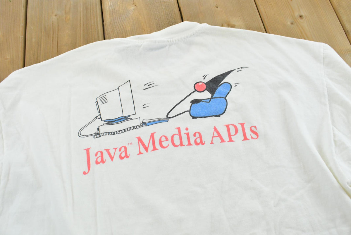 Vintage 1990s Java Media Feel the Power Long Sleeve T-Shirt Men's XL from propervintagecanada