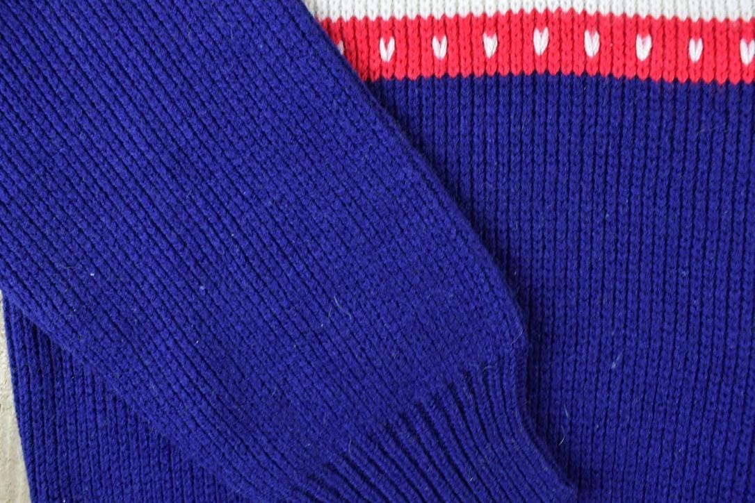 Vintage 1990s JCPenney Winter Theme AOP Knit Crewneck Sweater Women's M from propervintagecanada