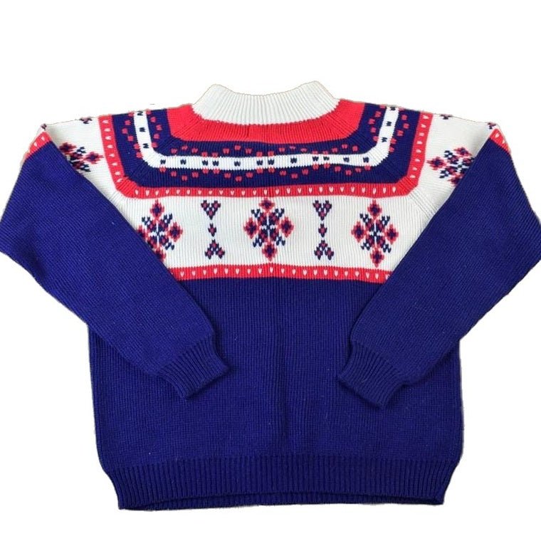 Vintage 1990s JCPenney Winter Theme AOP Knit Crewneck Sweater Women's M from propervintagecanada