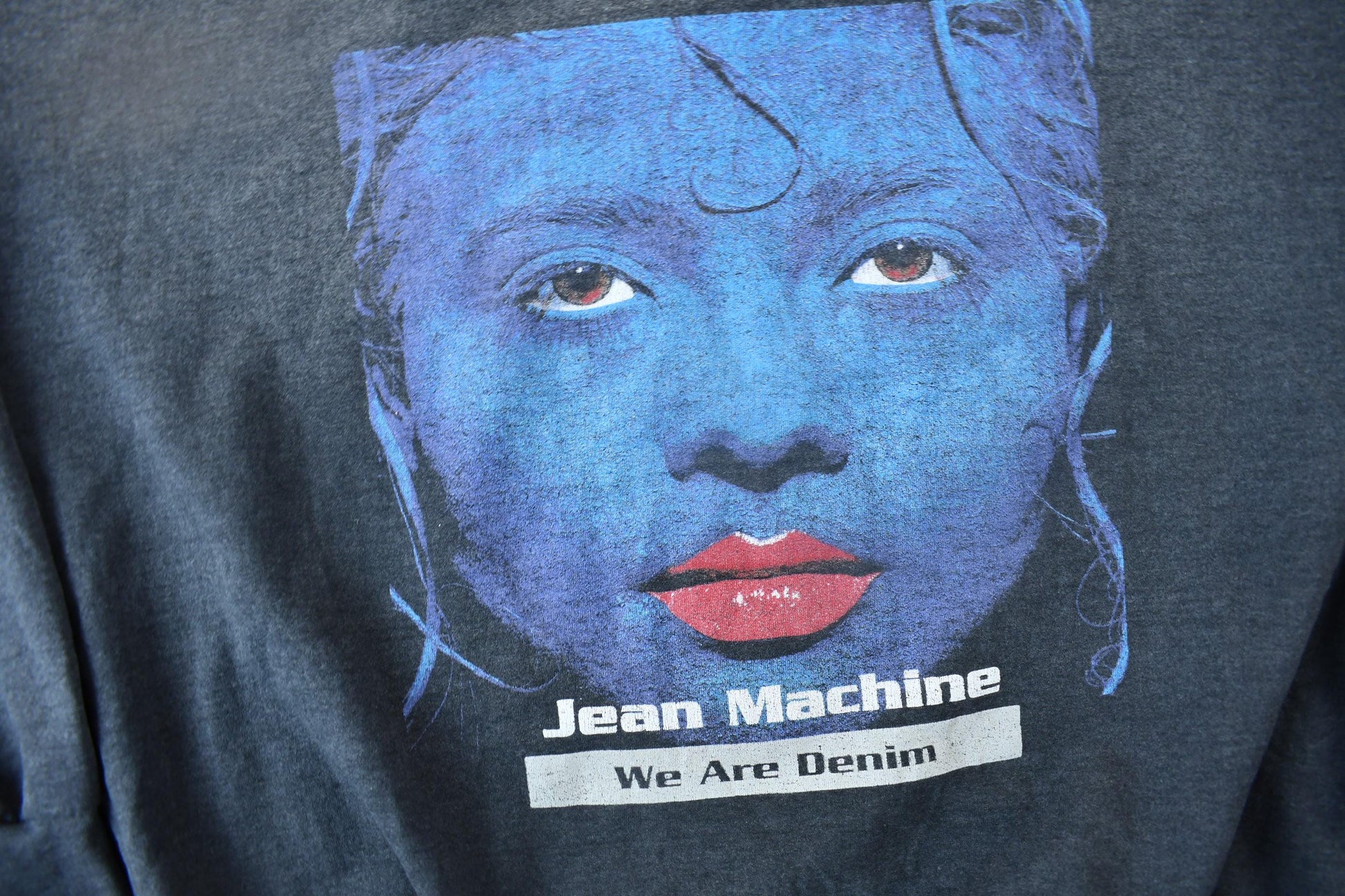 Vintage 1990s Jean Machine "We Are Denim" Graphic Crewneck Sweatshirt Men's Large from propervintagecanada