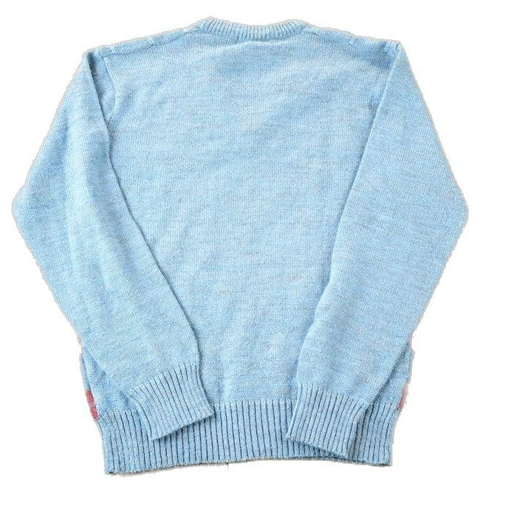 Vintage 1990s Jean Michaud Knit Abstract Pattern V Neck Sweater Men's Small from propervintagecanada