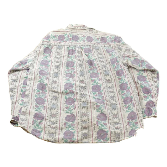 Vintage 1990s Jeans Wear AOP Floral Button Up Shirt Womens L from propervintagecanada