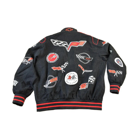 Vintage 1990s Jeff Hamilton Corvette Chevrolet Racing Jacket from propervintagecanada